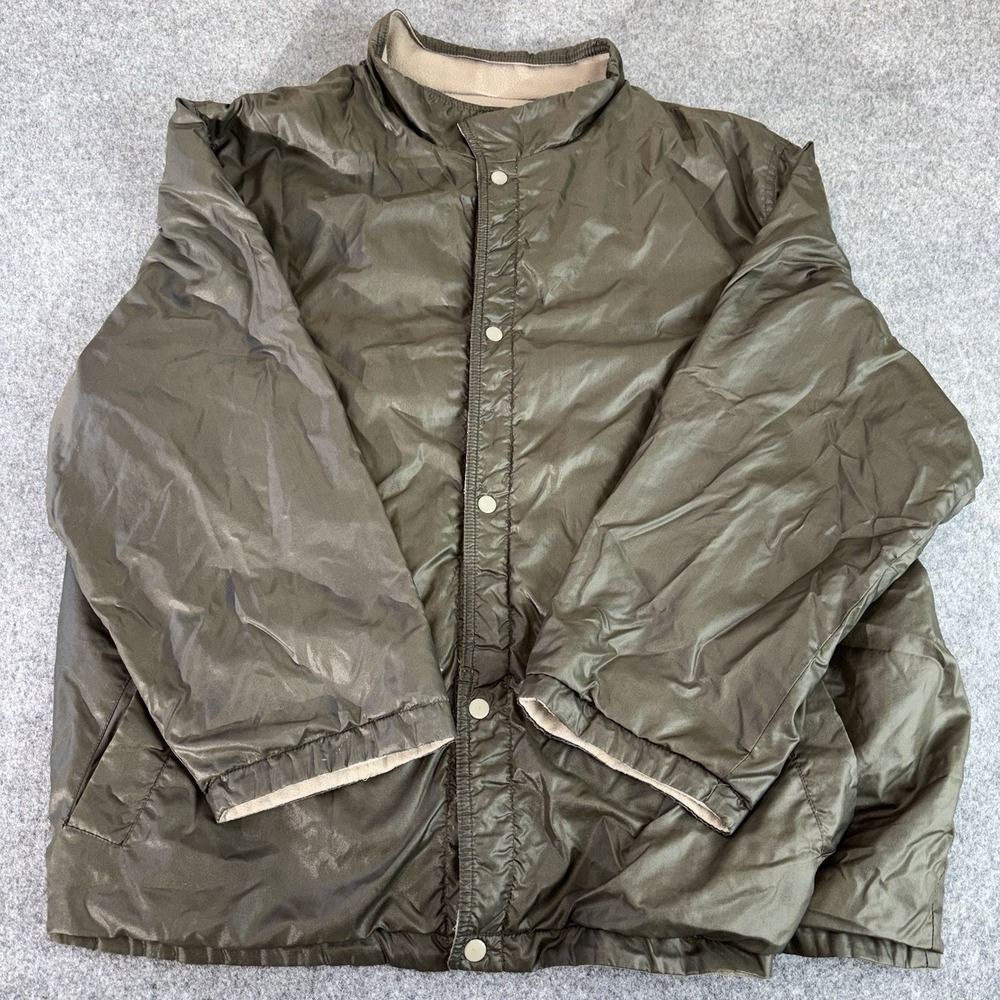 Vintage Eagles Ridge Jacket Mens 3x Insulated Snap Front Green Made In Russia